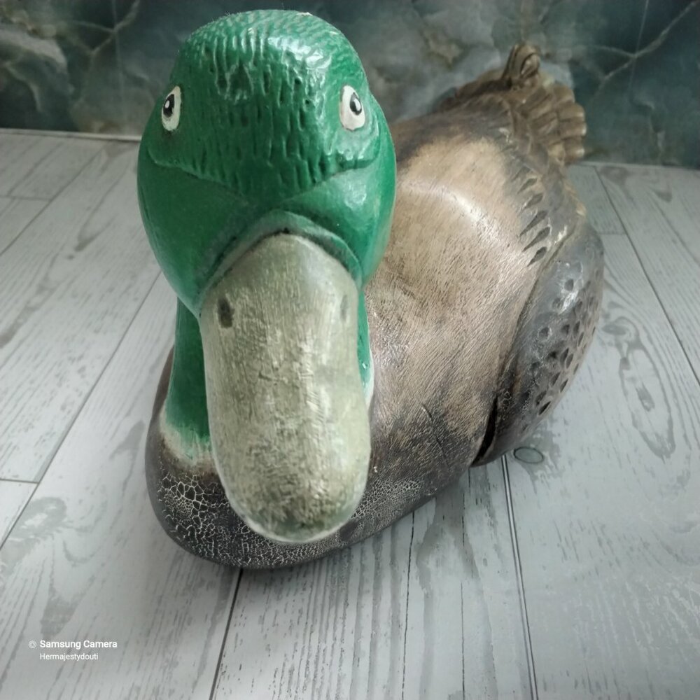 Vintage Mallard Duck Hunting Decoy Home Decor GUC